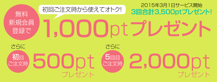 登録すると、ポイントプレゼント