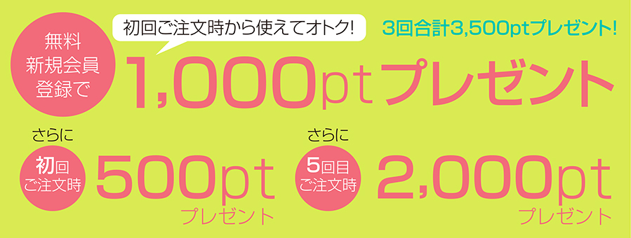 登録すると、ポイントプレゼント